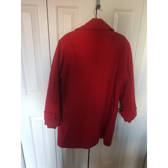 Vintage Woolrich pea coat red wool M - Picture 2 of 9